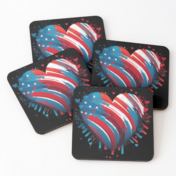 Item preview, USA flag heart designed and sold by Zaolta.