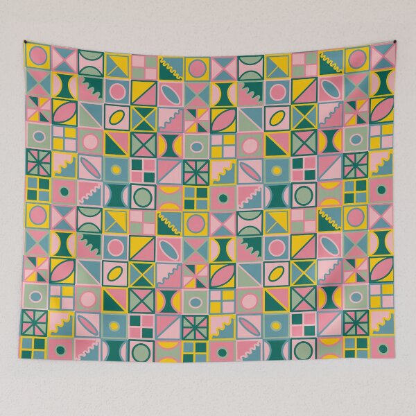 Item preview, Retro pattern with squares in bright colors designed and sold by Ninaeva.