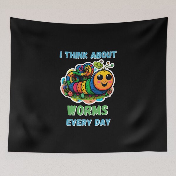 Item preview, I Think About Worms Every Day, Funny Worms designed and sold by DiamondPixel.
