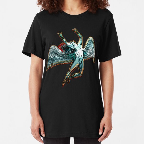 ICARUS THROWS THE HORNS - dark shadows *awesome UNLISTED designs in my portfolio* Slim Fit T-Shirt