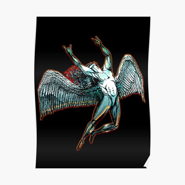 ICARUS THROWS THE HORNS - dark shadows *awesome UNLISTED designs in my portfolio* Poster