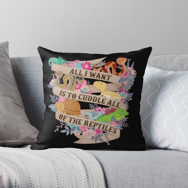 Cuddle All Of The Reptiles Throw Pillow