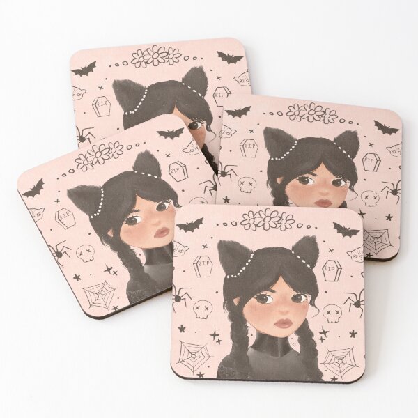 Item preview, Wednesday addams in black cat costumes for Poe cup Netflix Jenna Ortega designed and sold by Jinosart.