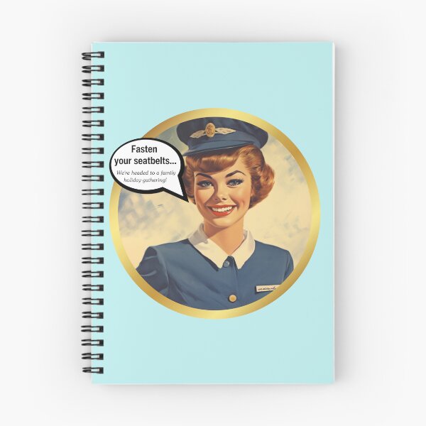 Item preview, Fasten your seatbelts! "We're headed to a family holiday gathering!" Vintage aviation airline stewardess designed and sold by Step, Repeat.