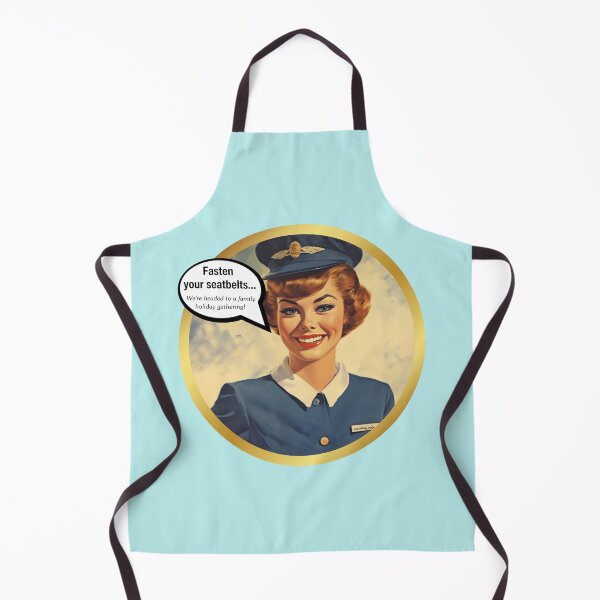 Item preview, Fasten your seatbelts! "We're headed to a family holiday gathering!" Vintage aviation airline stewardess designed and sold by Step, Repeat.