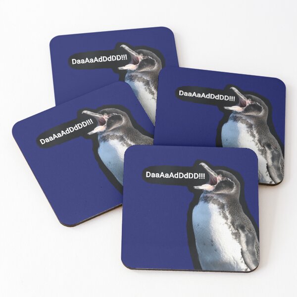 Item preview, Galapagos Penguin calls for Dad (Dark Blue #060D5B background)  designed and sold by SBPenguins.