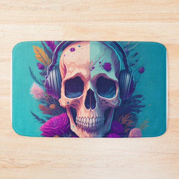 Item preview, Floral Skull With Headphones designed and sold by MudbloodStore.