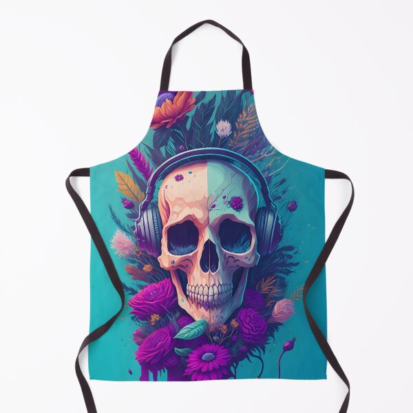 Item preview, Floral Skull With Headphones designed and sold by MudbloodStore.