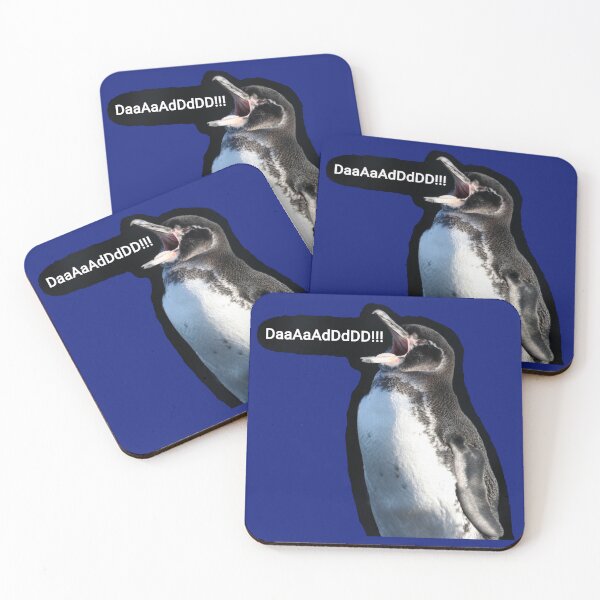 Item preview, Galapagos Penguin calls for Dad (Blue #0F1D7B background)  designed and sold by SBPenguins.