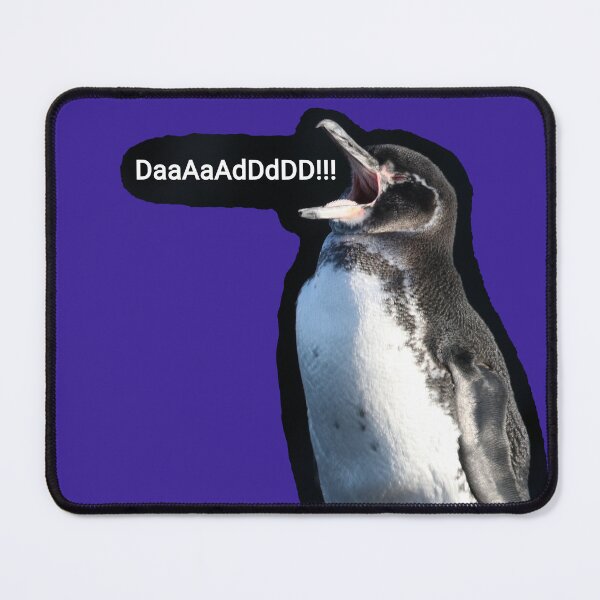 Item preview, Galapagos Penguin calls for Dad (Dark Purple #3A2096 background) designed and sold by SBPenguins.