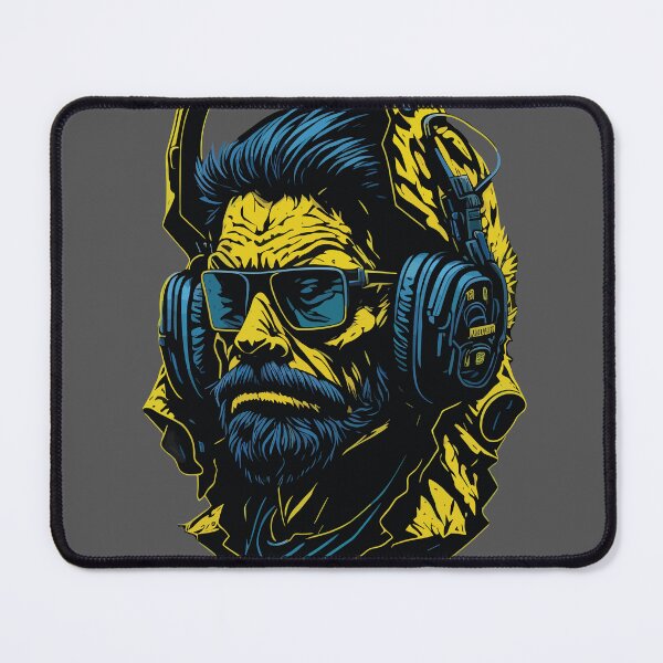 Item preview,  Bearded Man Diving Deep into his Headphones designed and sold by Design Universe.