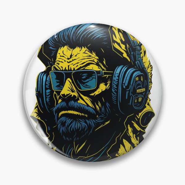 Item preview,  Bearded Man Diving Deep into his Headphones designed and sold by Design Universe.