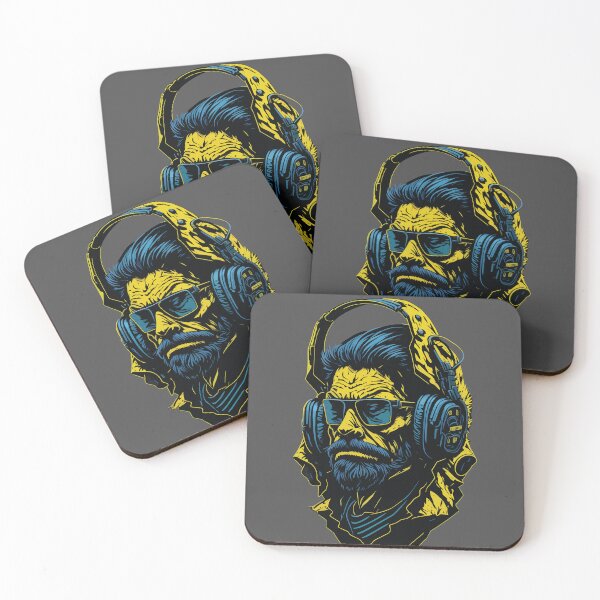 Item preview,  Bearded Man Diving Deep into his Headphones designed and sold by Design Universe.