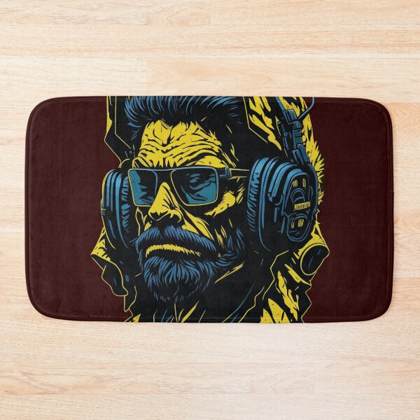 Item preview, Bearded Man Diving Deep into his Headphones designed and sold by Design Universe.