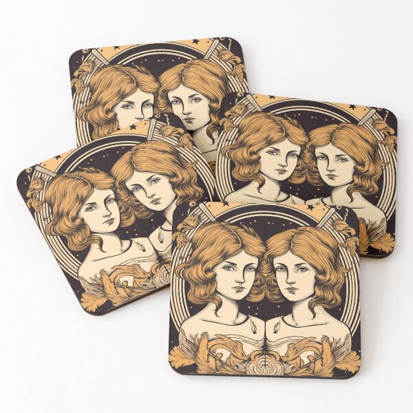 Item preview, Vintage Style Gemini Zodiac Sign Art, Gemini Zodiac Sign Gift, Gemini Art for her and him designed and sold by ADGFX.