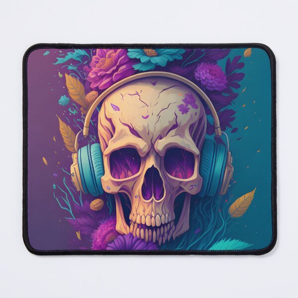 Item preview, Floral Skull With Headphones designed and sold by MudbloodStore.