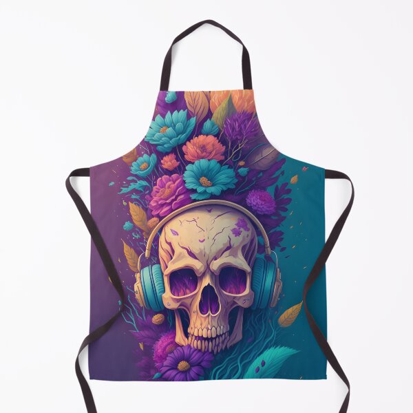 Item preview, Floral Skull With Headphones designed and sold by MudbloodStore.