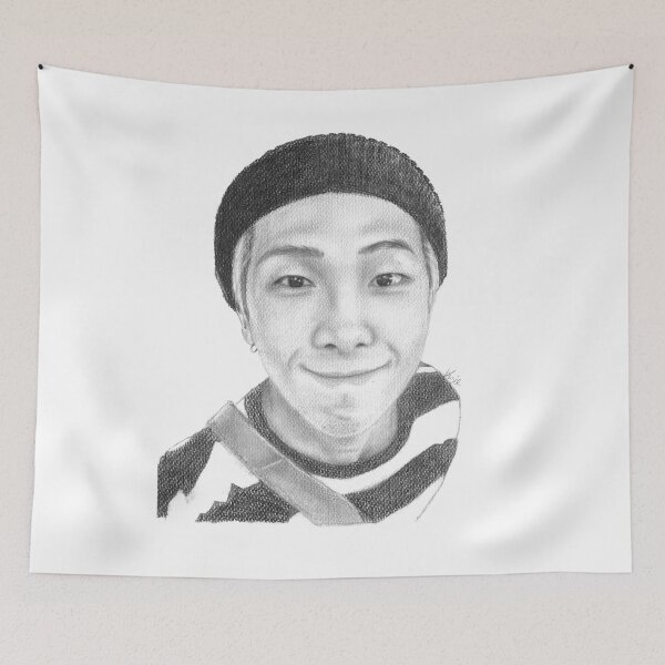 Item preview, Namjoon RM BTS fanart kpop portrait realistic pencil designed and sold by Krasiaart.