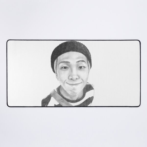 Item preview, Namjoon RM BTS fanart kpop portrait realistic pencil designed and sold by Krasiaart.