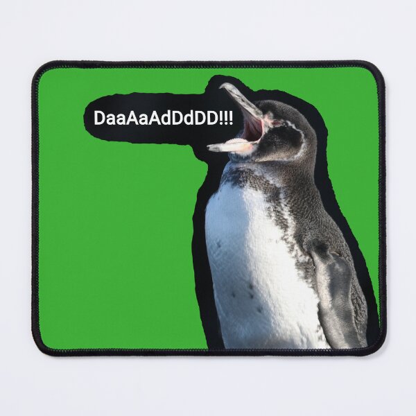 Item preview, Galapagos Penguin calls for Dad (Bright Green #35B02C background) designed and sold by SBPenguins.