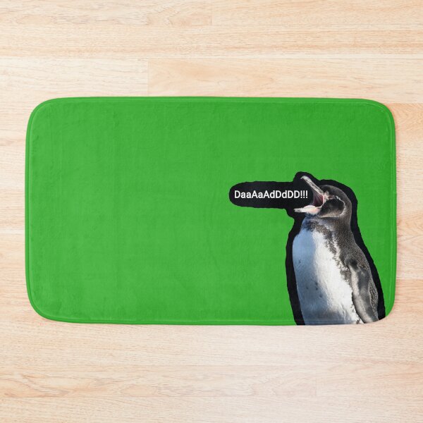 Item preview, Galapagos Penguin calls for Dad (Bright Green #35B02C background)  designed and sold by SBPenguins.