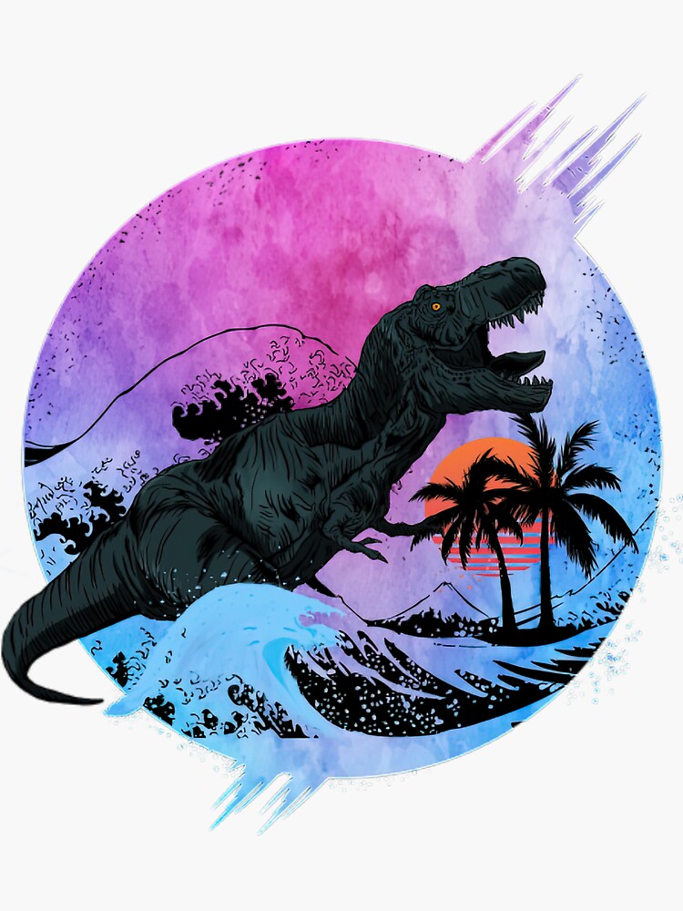 Vinyl Dinosaur Sticker - T-Rex Sunset - Jurassic Apparel