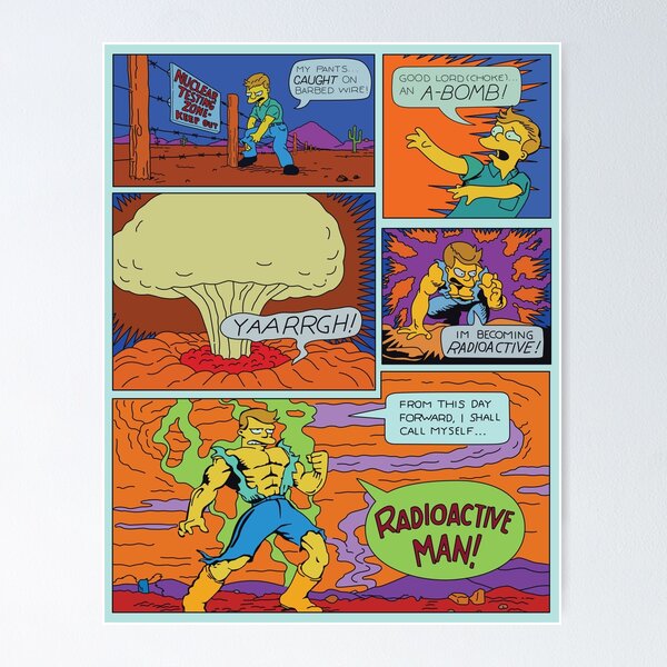 Artikel-Vorschau von Comic-Seite zur Entstehungsgeschichte von Radioactive Man, designt und verkauft von REALsaintpetty.