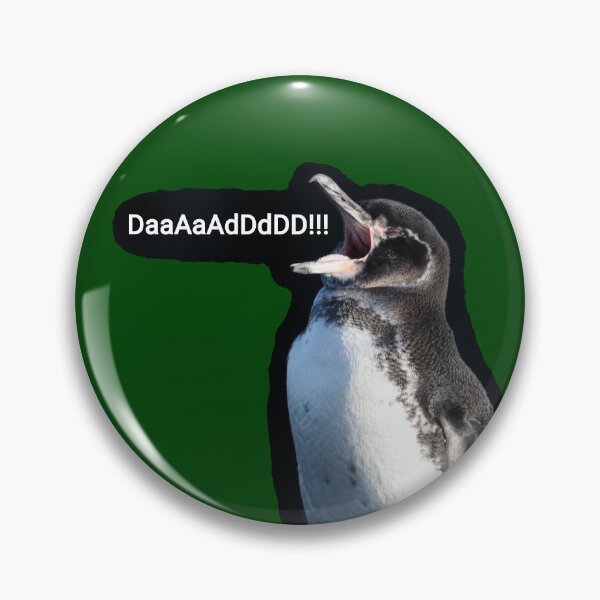 Artikelvorschau, Galapagos Penguin calls for Dad (Dark Green #014606 background) entworfen und verkauft von SBPenguins.