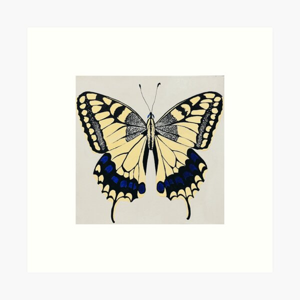 Boho Butterfly Wall Art Print Aesthetic Eastern Tiger Swallowtail Bug Wall  Decor Botanical Illustration Art
