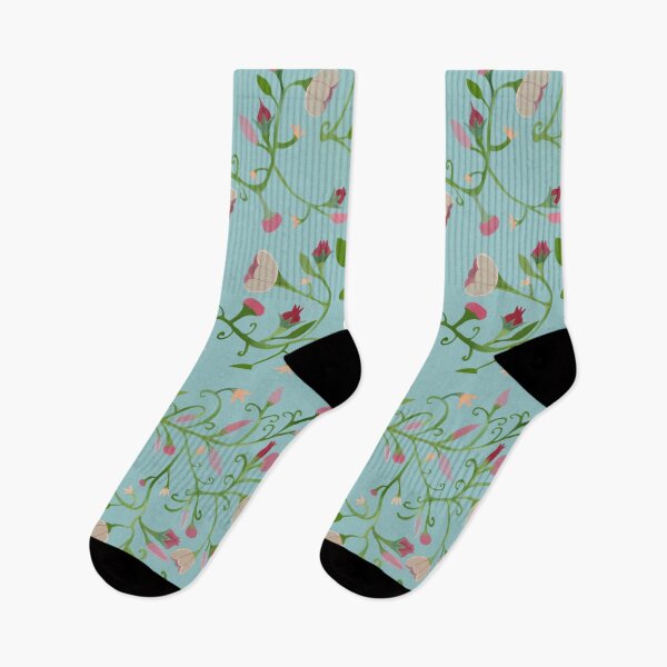 Item preview, Flower and vines pattern in teal designed and sold by paulabidiman.