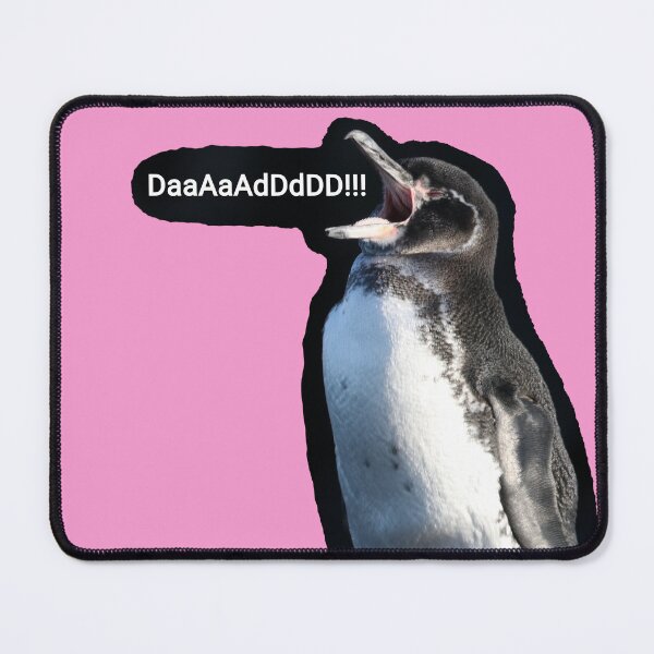 Item preview, Galapagos Penguin calls for Dad (Pink #F699CD background) designed and sold by SBPenguins.