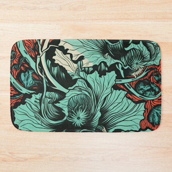Item preview, Psychedelic Teal Datura on Red Background designed and sold by curiouserthings.