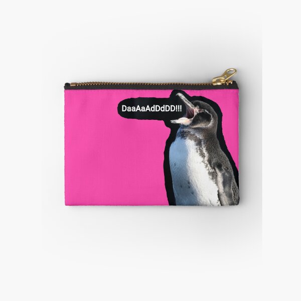 Item preview, Galapagos Penguin calls for Dad (Fuchsia #FC46AA background)  designed and sold by SBPenguins.