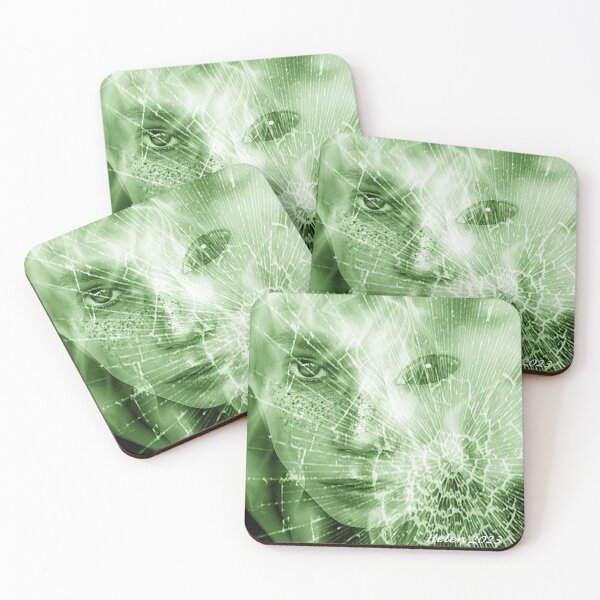 Item preview, 'Alienisation' digital art alien portrait green designed and sold by helenvjames.
