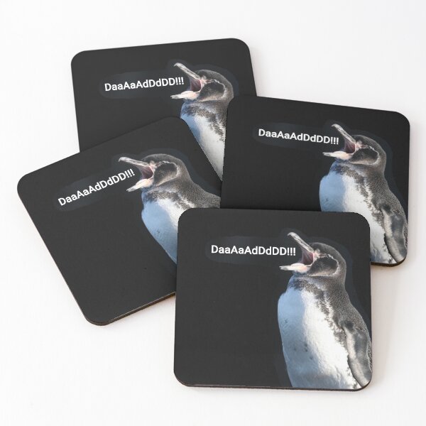Item preview, Galapagos Penguin calls for Dad (black background)  designed and sold by SBPenguins.