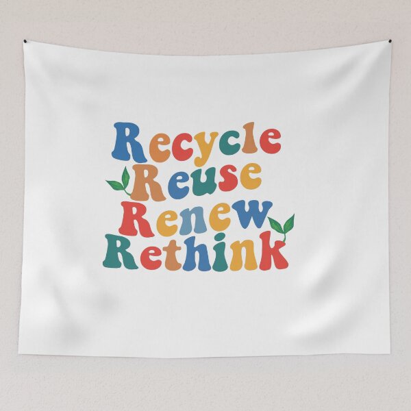 Artikelvorschau, Recyceln, wiederverwenden, erneuern, überdenken, Tag der Erde, Aktivismus, Planet, Krise entworfen und verkauft von Adorable Designs.