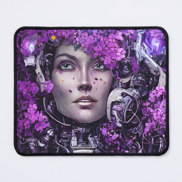 Item preview, Android Woman Buried in Bed of Violet Flowers designed and sold by TalosInitiative.