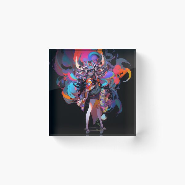 Item preview, Anime art, neon, digital, psycedelic, graphic art piece designed and sold by CragGrimVisions.