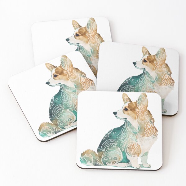 Item preview, A Bohemian Patterned Corgi in Watercolor - Boho Animals designed and sold by GVRDesign.