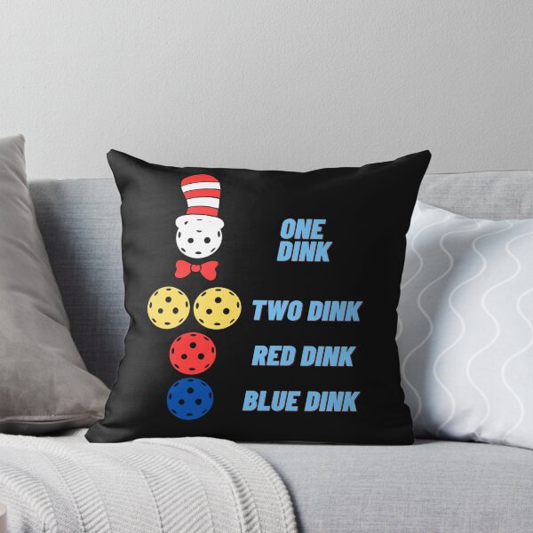 Aperçu de l'œuvre Pickleball drôle - Un Dink, Deux Dink, Rouge Dink, Bleu Dink créée et vendue par A-K-Designs.