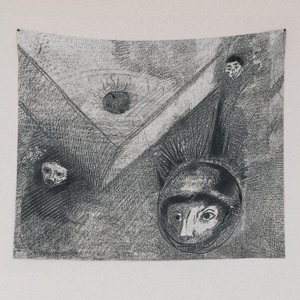 Item preview, Traces a Multiform Implacable Nightmare (1890) by Odilon Redon designed and sold by BossyCatHome.