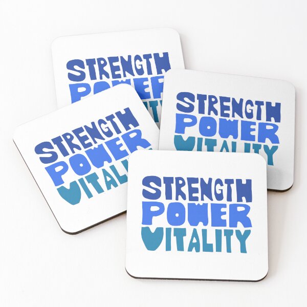 Item preview, Strength Power Vitality Blue Affirmation  designed and sold by wordznart.