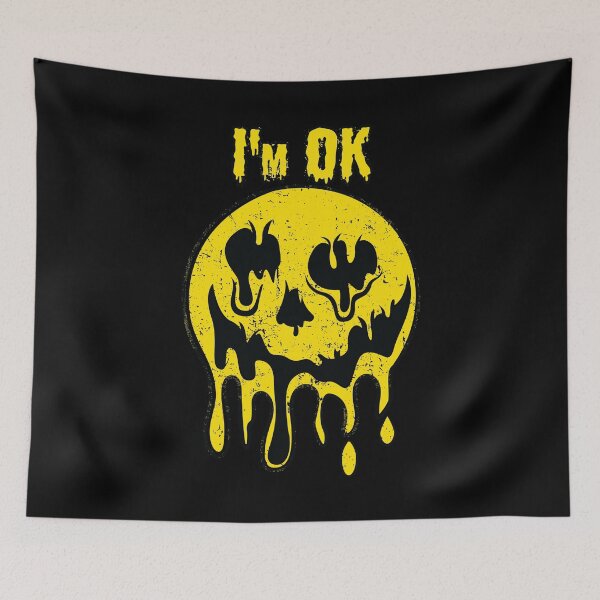 Item preview, I am ok. Everything is fine, nothing to worry about. Funny trashed smiley. designed and sold by paulo silveira.