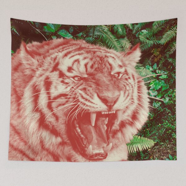 Item preview, Roaring tiger with jungle background  designed and sold by TheGuidedPixie.
