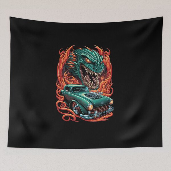 Item preview, American 500 HP vintage hot rod car in flames. Car lovers. designed and sold by paulo silveira.