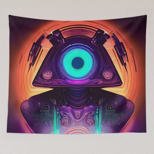 Item preview, Galactic Robot Android Cyclops Stares Intently With Orange Backlight designed and sold by TalosInitiative.