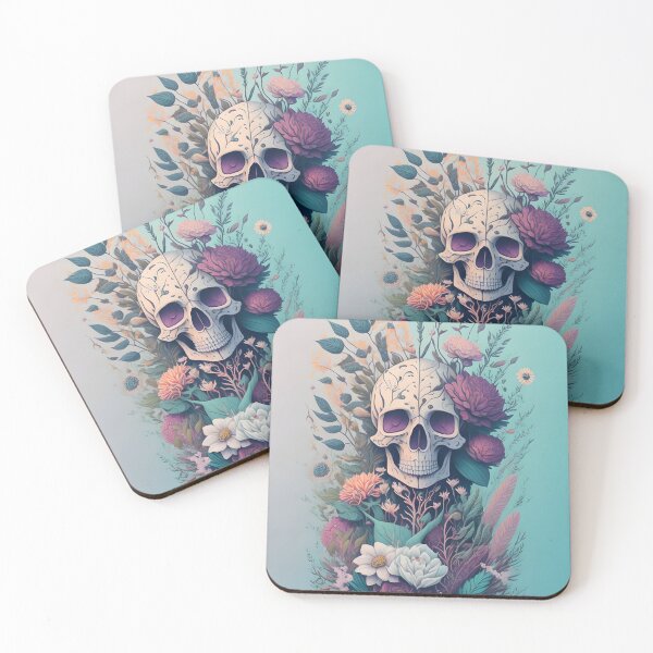 Item preview, Floral Skull With Low-Poly designed and sold by MudbloodStore.