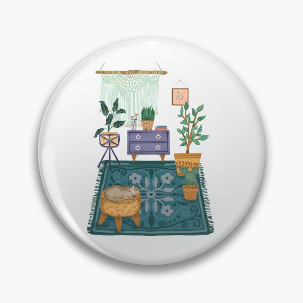 Item preview, Grey cat sleeping on three legged chair in cozy room designed and sold by pinkyfish1010.