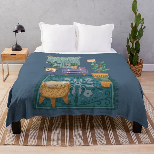 Item preview, Grey cat sleeping on three legged chair in cozy room designed and sold by pinkyfish1010.