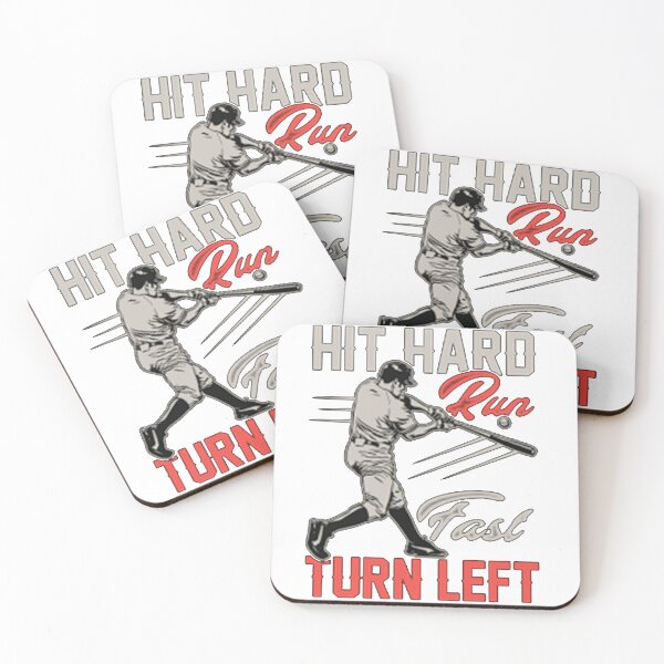 Item preview, Hit Hard Run Fast Turn Left Digital Design, Cute Softball Baseball Sublimation and Vinyl Design! designed and sold by TODPESIGN.